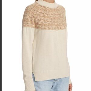 Saks Fifth Avenue 100% Cashmere Sweater Woman’s Size L Fair Isle